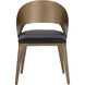 Dezirae Antique Brass / Charcoal Black Leather Dining Chair